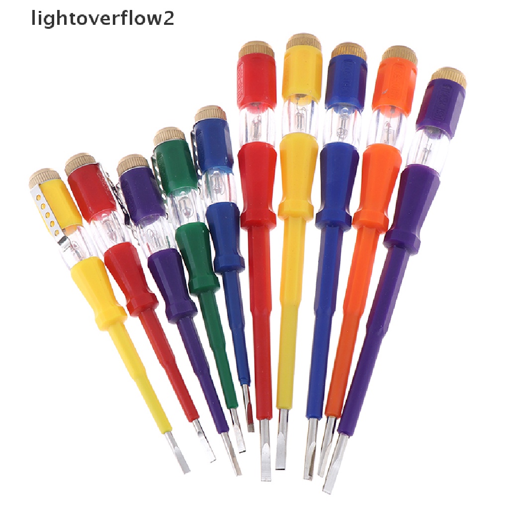 (lightoverflow2) Obeng tester Arus Listrik 220v Anti Air Dengan Lampu Indikator