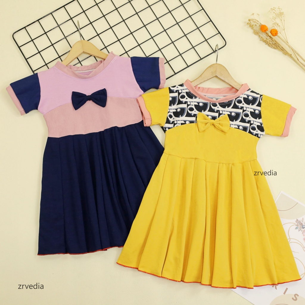 Dress Kelly 3-4 Tahun / Simple Dres Pesta Murah Grosir Gaun Anak Cewek Baju Balita Perempuan Harian