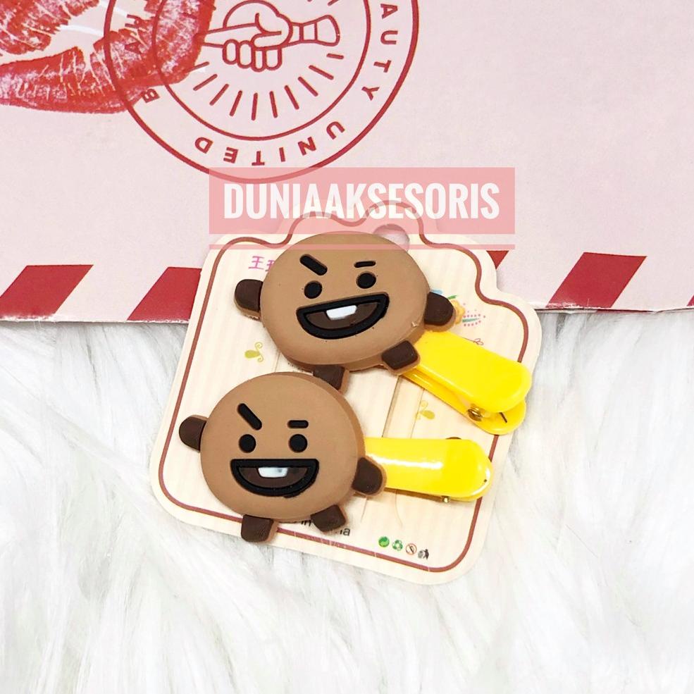 ( 1 PAPAN ISI 10 PASANG = 20 PCS ) JEPIT RAMBUT BTS BT21 / IKAT RAMBUT BTS BT21 BANGTAN [IRR.22Oc22ᵀ