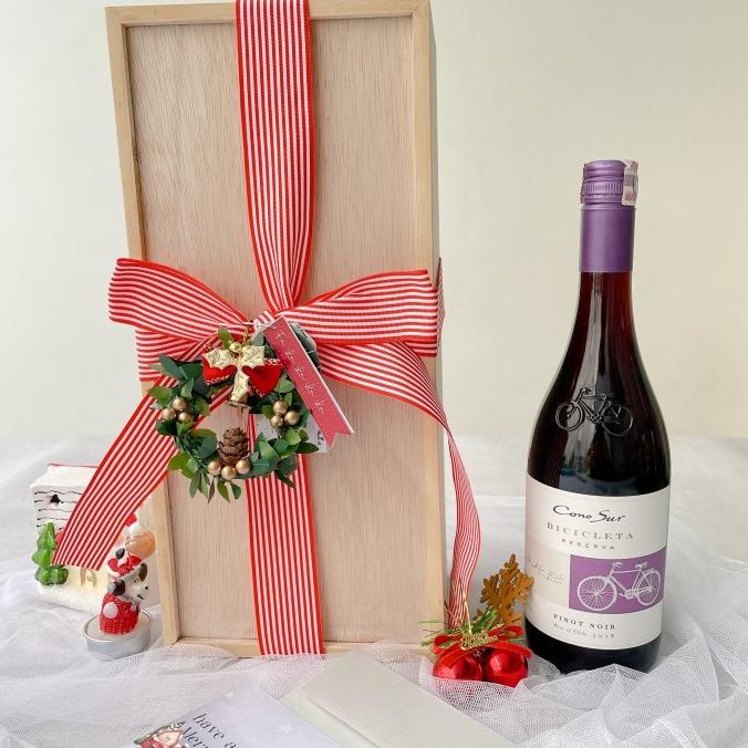 

WINE BOX - WOODEN KAYU - HAMPERS NATAL PARCEL CHRISTMAS GIFT - MINUMAN EW5346WED
