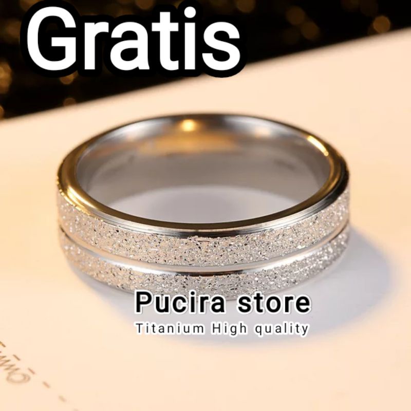 Gratis cincinGelang baja putih 03 anti luntur perhiasan wanita