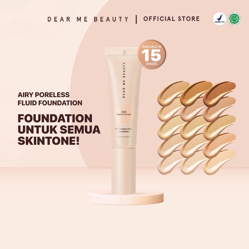 NED 03/2024 Dear Me Beauty Airy Poreless Fluid Foundation - Shade N02 Nude Beige - Creme Nude Golden