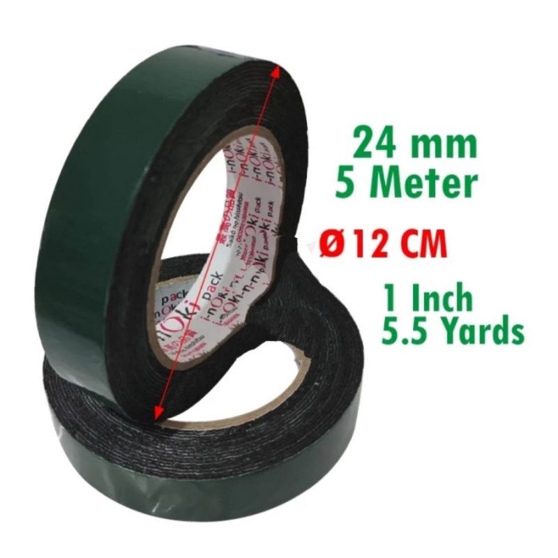 

Double Tape busa Foam inoki hijau 1 inch 24 mm x 5 meter