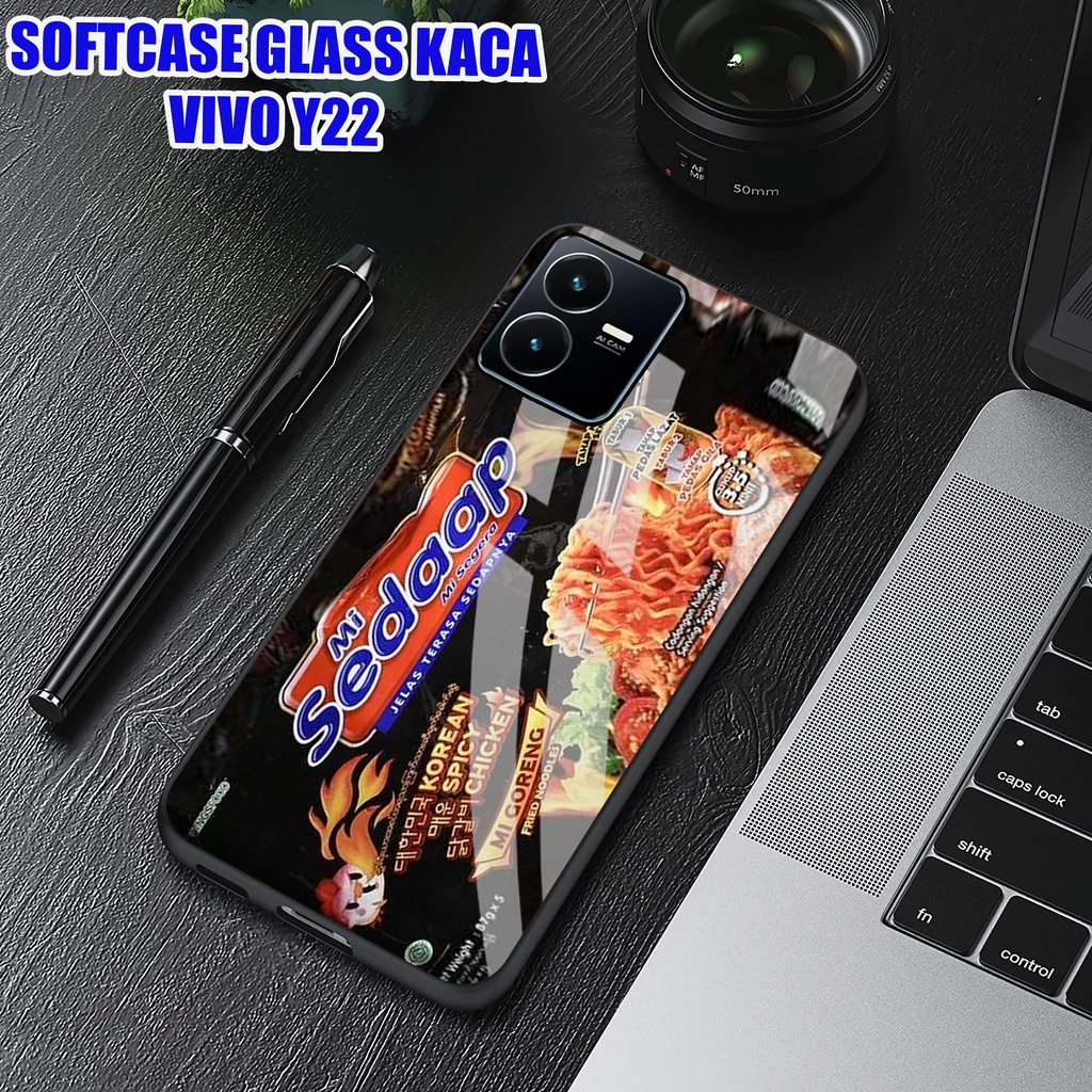Softcase Glass Kaca ViVO Y22- Case Hp Pelindung Handphone ViVO Y22S [ A73]