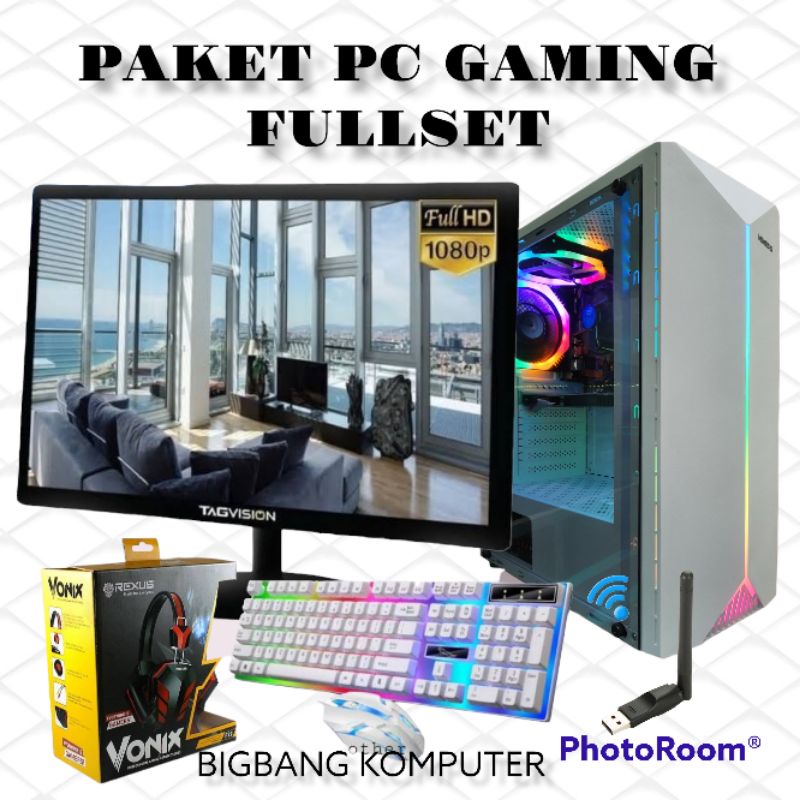 Pc Cpu Gaming Core i7 3770 Ram 16Gb Vga 4Gb ddr5 Led 20inch Siap Pakai