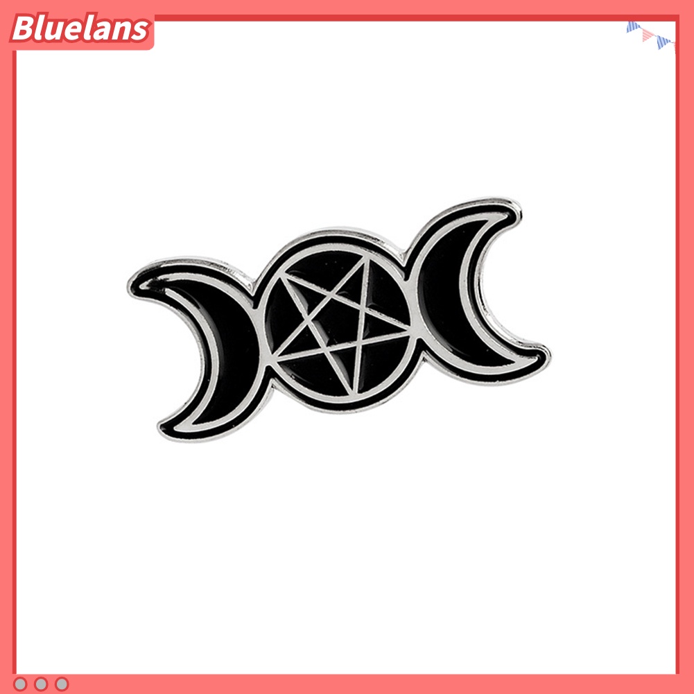 Bluelans Gothic Brooch Pin Enamel Divination Tarot Cards Triple Moon Coffin Badge Gift