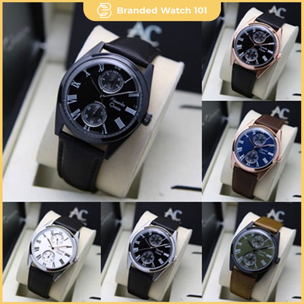 ORIGINAL Jam Tangan Pria Alexandre Christie AC 6578 / AC6578 / 6578 Garansi Resmi 1 Tahun, Leather