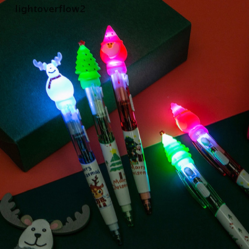 (lightoverflow2) Pulpen Dengan Lampu Motif Natal Untuk Anak-Anak