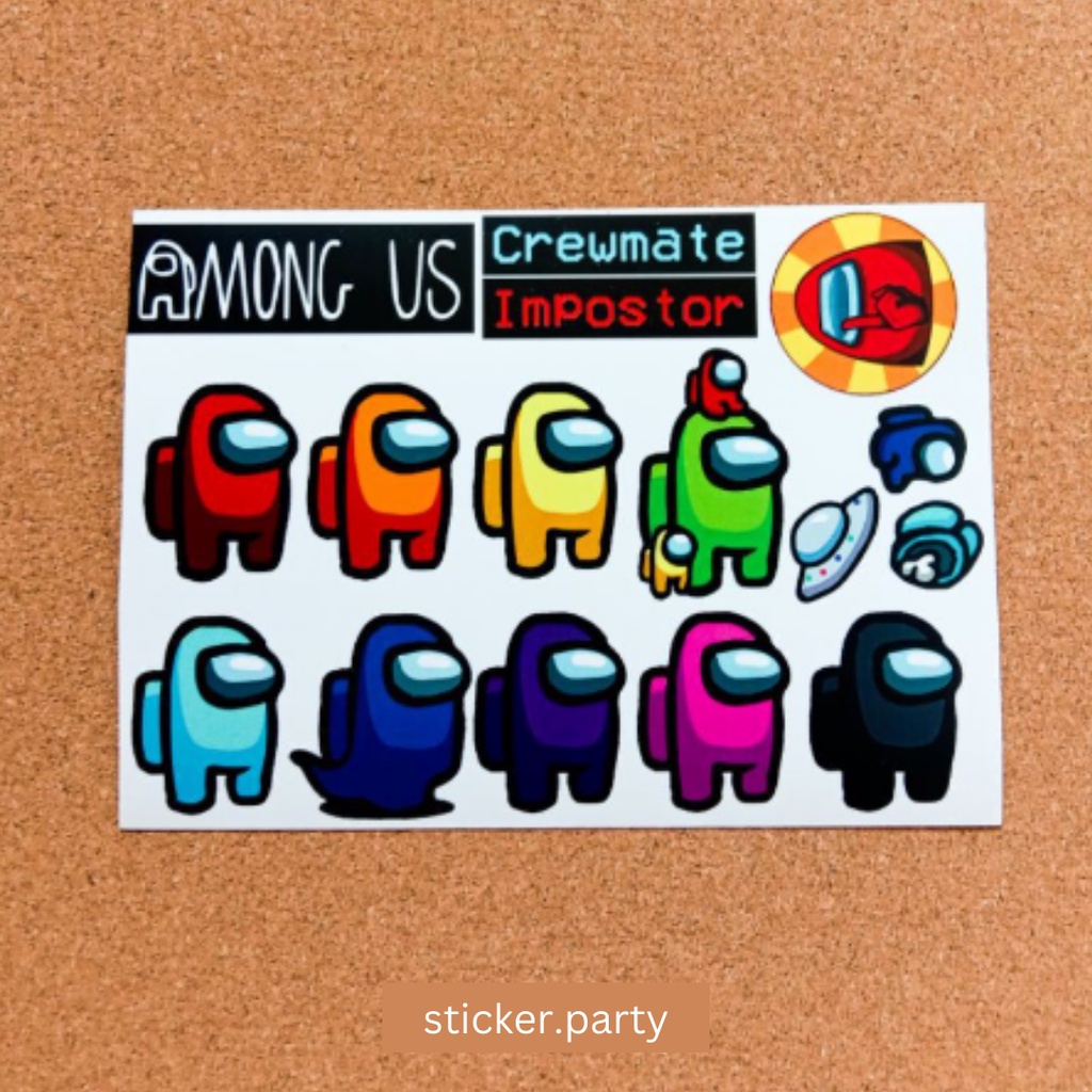 

ISI 15 STIKER AMONG US STICKER GAME LUCU STIKER HP STIKER LAPTOP