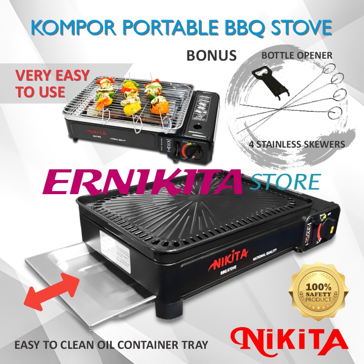 NIKITA KOMPOR PORTABLE BBQ 2 IN 1 - Multi Grill Panggangan Barbeque