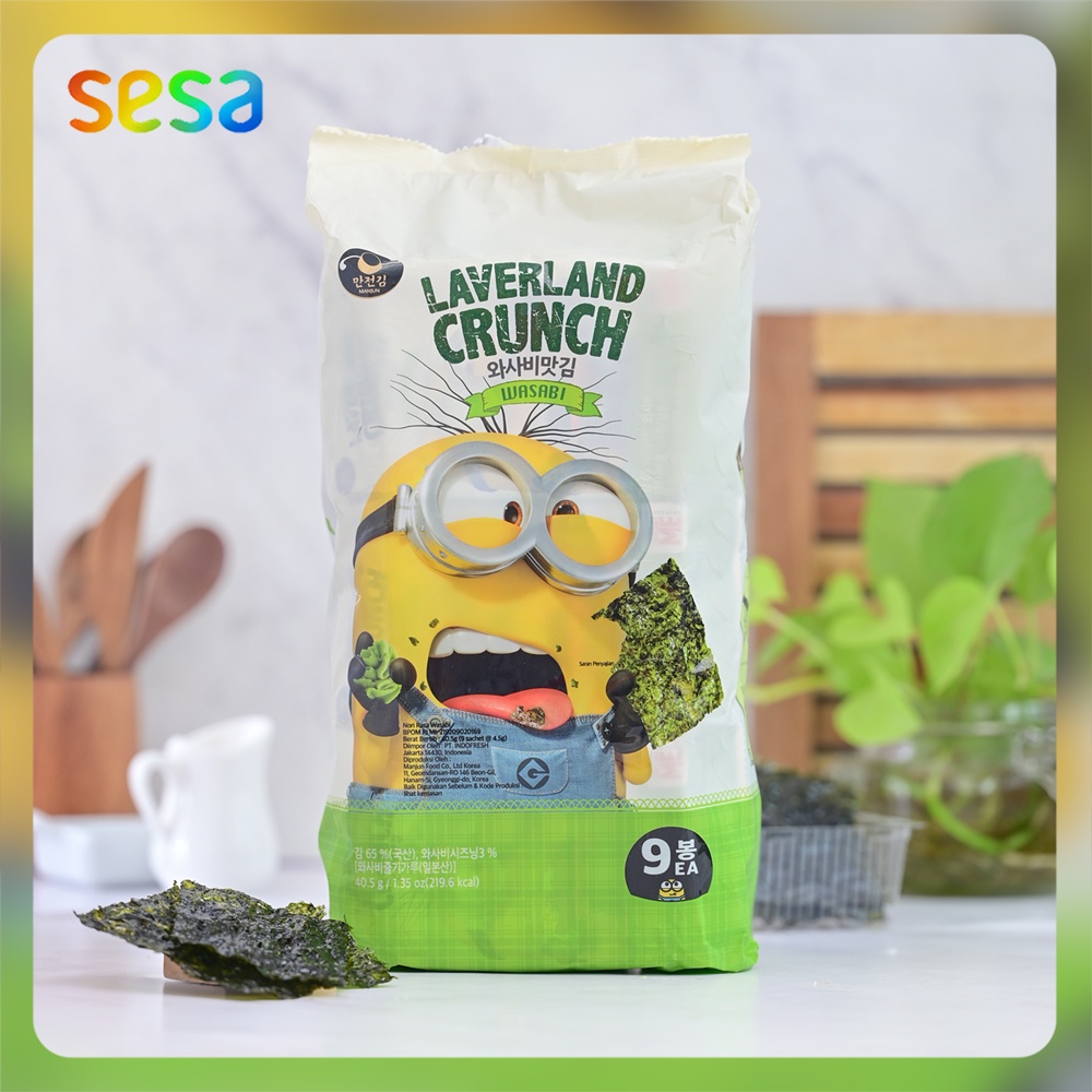 

LAVERLAND CRUNCH Seaweed Wasabi 40.5gr - Cemilan Rumput Laut Import