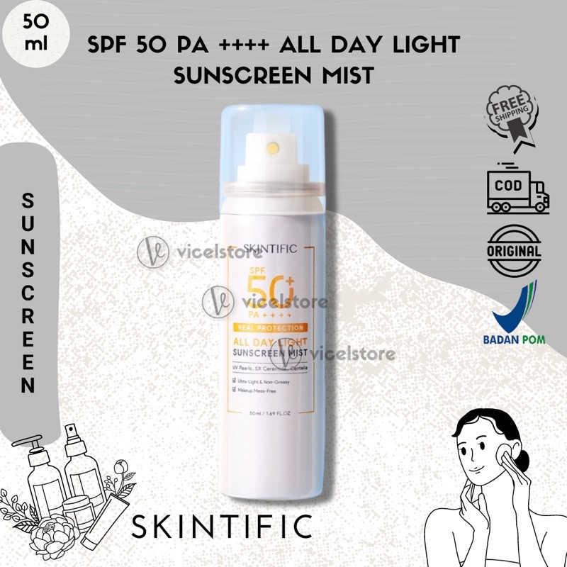 Jual Skintific Spf 50 Pa All Day Light Sunscreen Mist 50 Ml Shopee Indonesia 2646