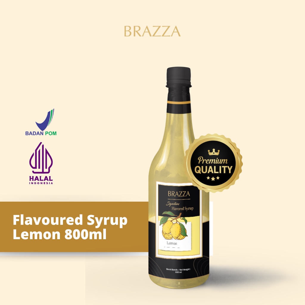 

Flavoured Syrup Lemon 800ml - Brazza Sirup Rasa Lemon