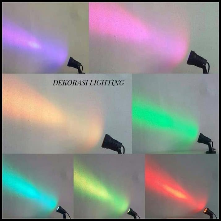 Lampu Taman Sorot Colour Rgb Led 3W Spotlight Warna Warni Waterproof