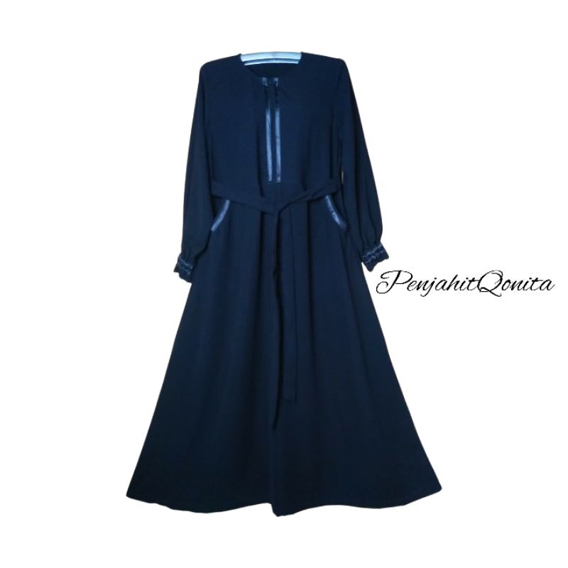 [spesial] Gamis dewasa akhwat/ummahat bahan jetblack hitam