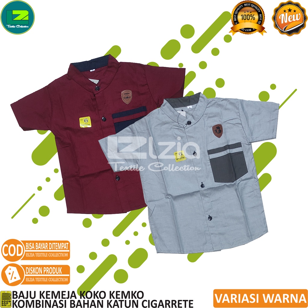 BAJU KEMKO KOMBINASI ANAK SAMPAI JUNIOR BAHAN KATUN CIGARETE