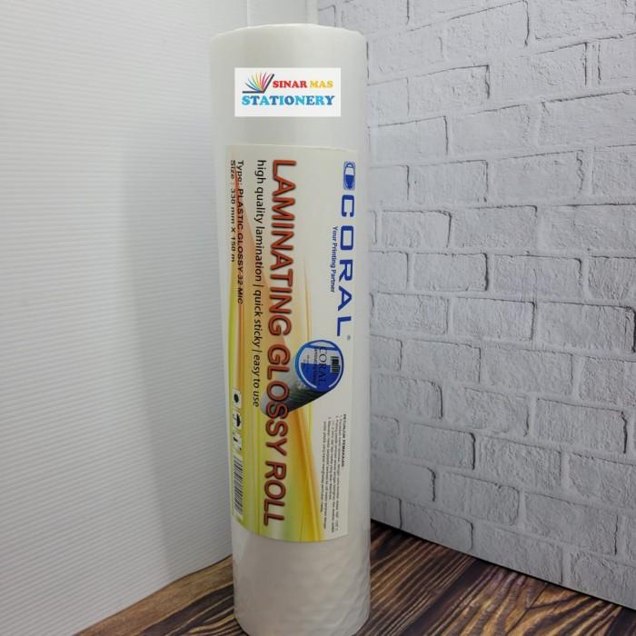 

Coral Plastik Laminating Glossy Roll Plastik Pres Gulung 32 Micron