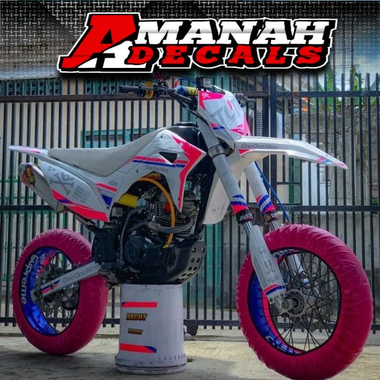 DECAL CRF150L Putih Kombinasi Pink Stabilo Bisa Custom Warna