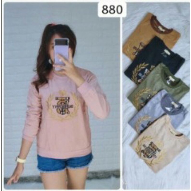 Atasan Kaos  Lengan  Panjang Suede Import - Tiramisu