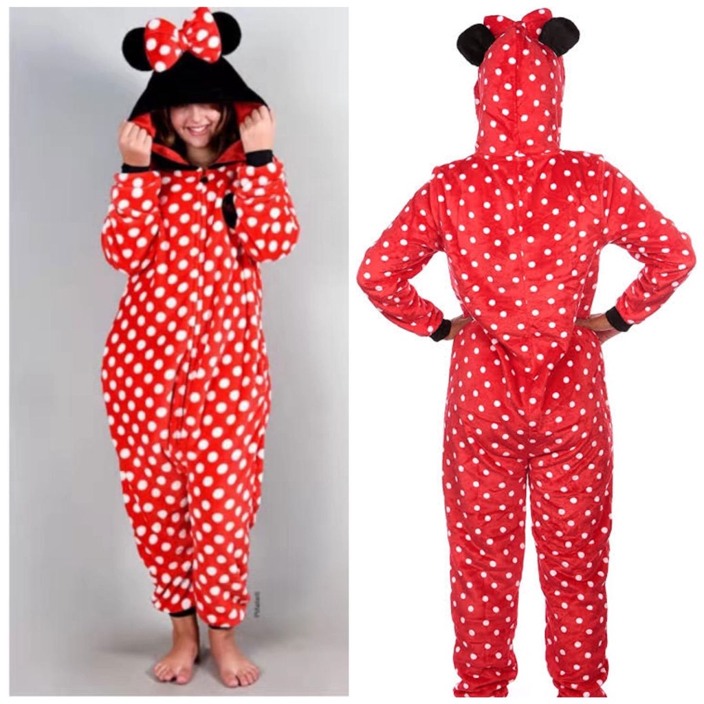 BAJU ONESIE MINNIE MOUSE MICKEY MOUSE KOSTUM COSPLAY PIYAMA PESTA ANAK DEWASA