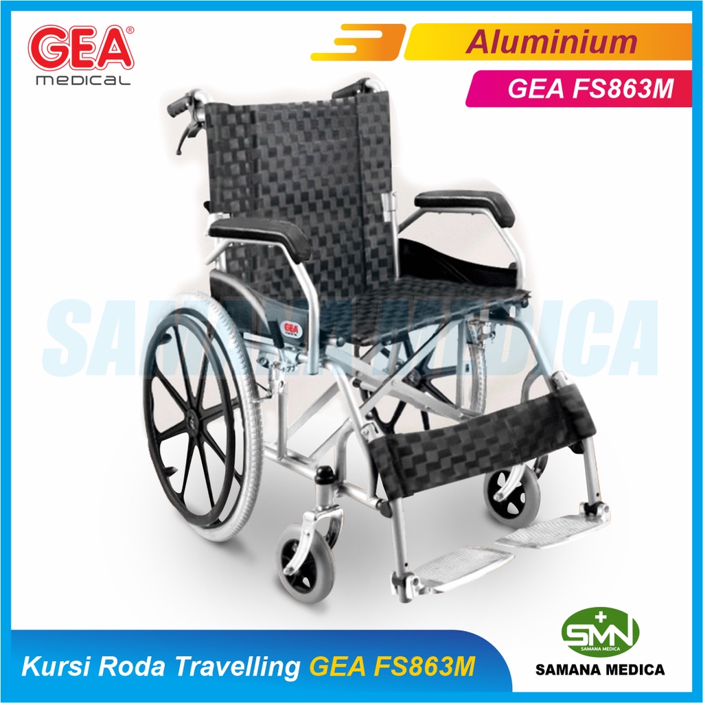 Kursi Roda Travelling GEA FS863M Aluminium Steel Wheelchair ALUMINIUM Promo Murah