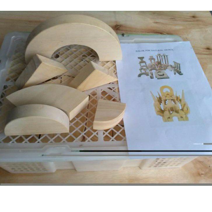Kejar Sekarang Balok PDK / balok natural isi 105 / puzzle balok  / Mainan balok kayu  / BALOK SUSUN 