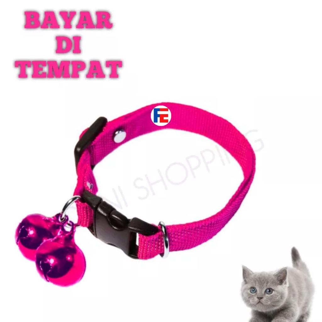 Kalung Kucing 2 Lonceng 14 mm Super Murah Kuat Grosir Kalung Kitten FEFARM