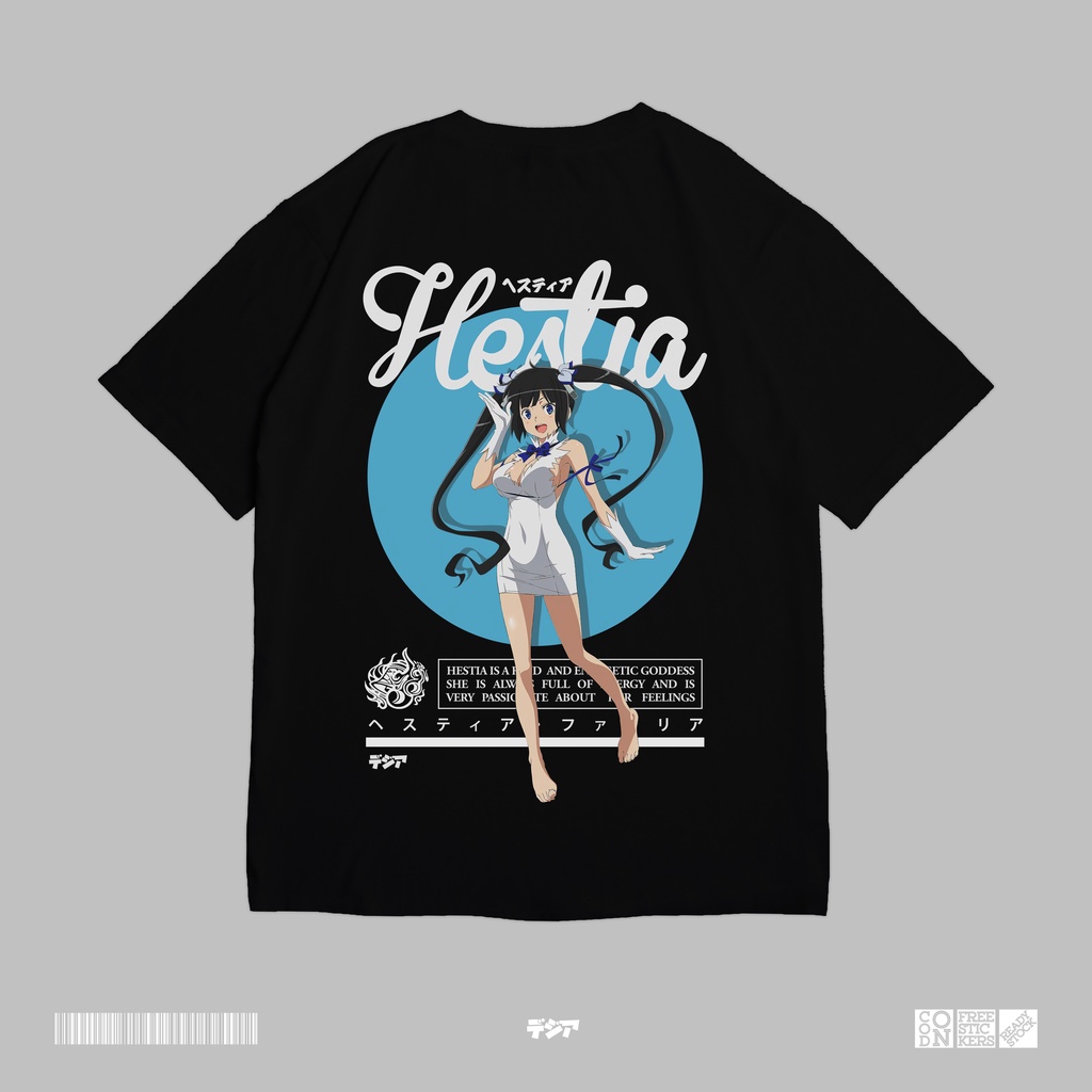 Hestia Goddess Danmachi Familia Bell Cranel Kaos Anime Manga Baju Jepang DJA Cloth