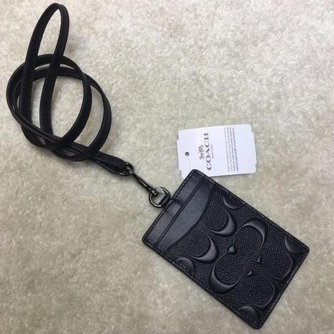 

Lanyard Coach Id Lanyard In Signature Embossed Black Original Coach