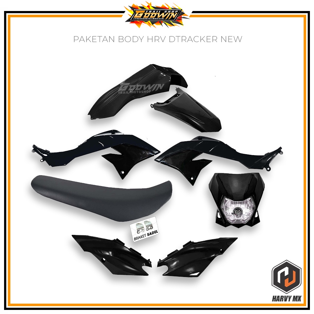 Body Set Bodykit Fullset Cover Body Set Sayap Depan Belakang HARVY MX DTRACKER NEW PNP KLX 150 BIGFOOT