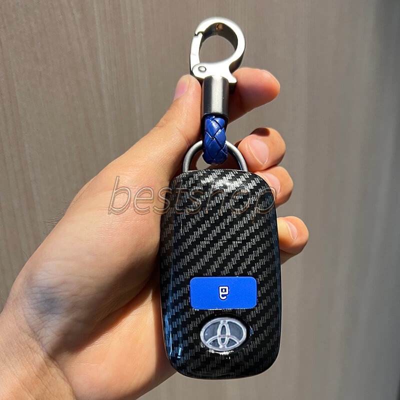 Remote Key Carbon Fiber Case Key Cover Pelindung Case Untuk Toyota Veloz Raize Avanza2022