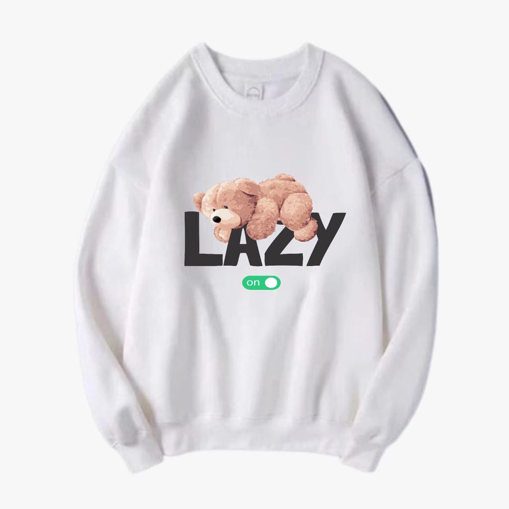 Weijia Fashion Sweater Wanita / FLEECE Sweater Crewneck Lazy / Sweater OOTD Kekinian / Sweater Modis