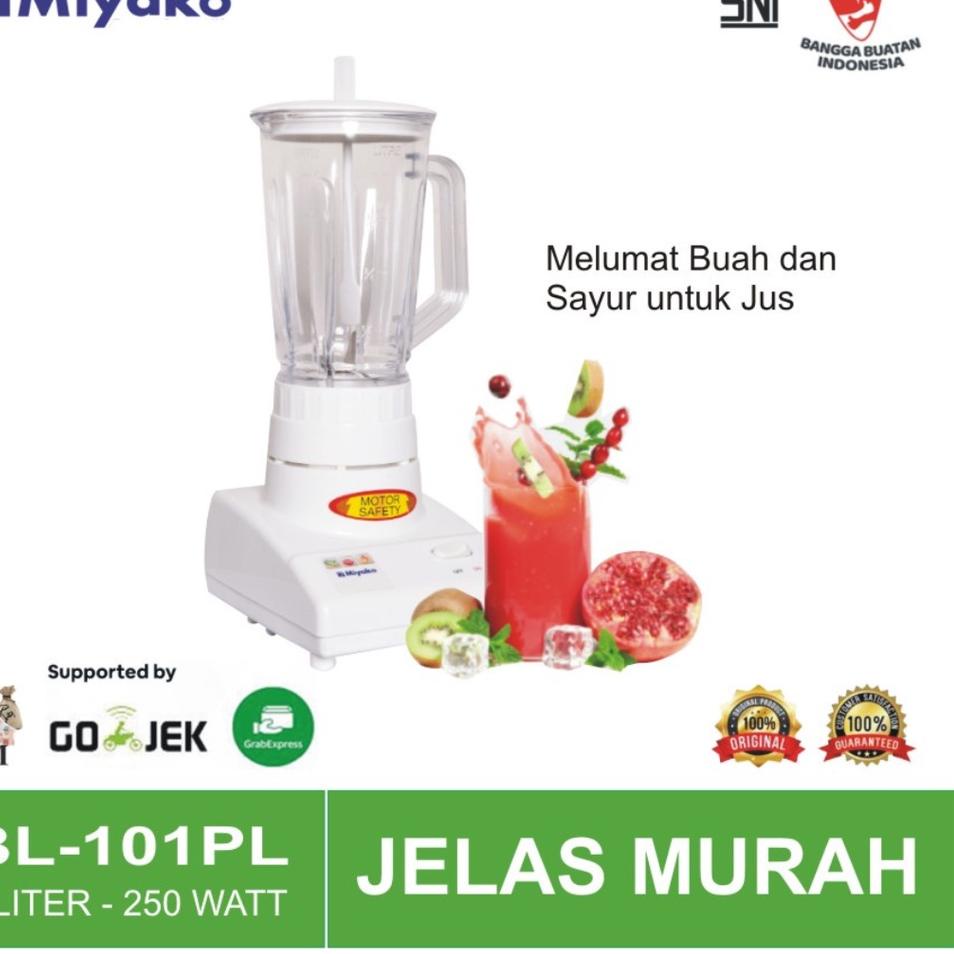 NEW--Miyako BL-101PL Blender Plastik 1 Liter 2in1 - Original - Garansi Resmi BL-101 PL - BL 101PL - 