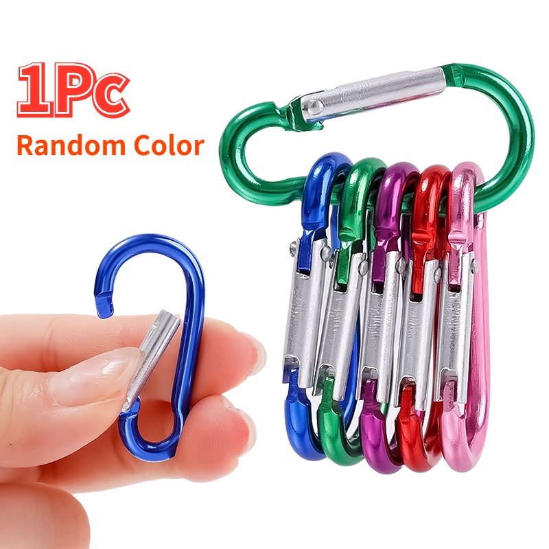 1 Pc Gantungan Kunci Carabiner Bentuk Labu Bahan Aluminum Alloy Warna Acak Untuk Camping Hiking Traveling