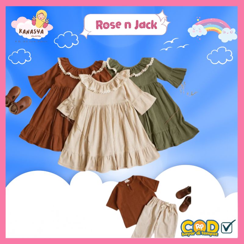 Rose and jack , dress anak ,koko anak