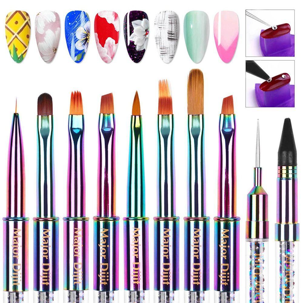 Solighter Kuas Nail Art Profesional Lukisan Bunga Garis Pena Gambar Garis
