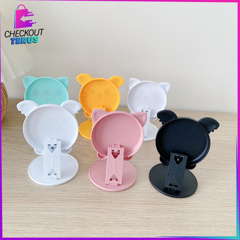 CT C727 Phone Holder Untuk Penyangga Ponsel Stand Holder Lipat Motif Animal Karakter Lucu Folding Dekstop Dudukan Hp Multifungsi