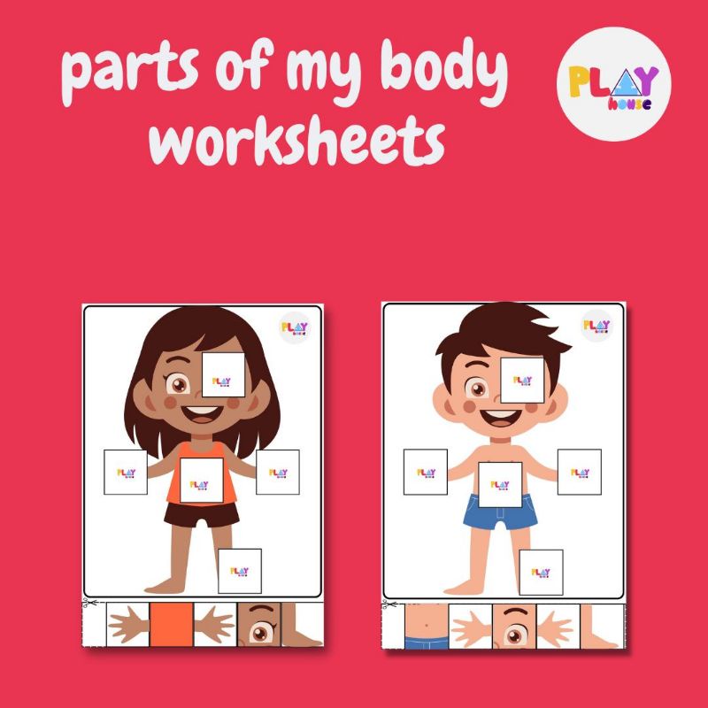 

cutting worksheets_parts of my body| lembar kerja anak TK