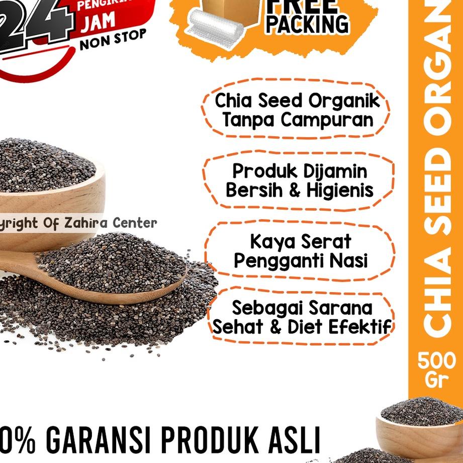 

✨Mall✨ Organic Black Chia Seed 500Gr Premium Rasa Nikmat Dijamin Bersih Higienis Untuk Diet Ketogenic Keto serbuuu !