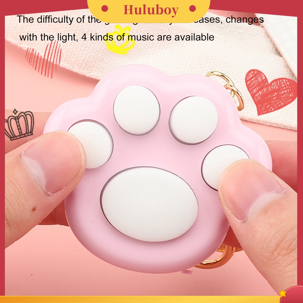 Mini Fidget Toy Lovely Portable Funny Cat Paw Push Fidget Game Keychain
