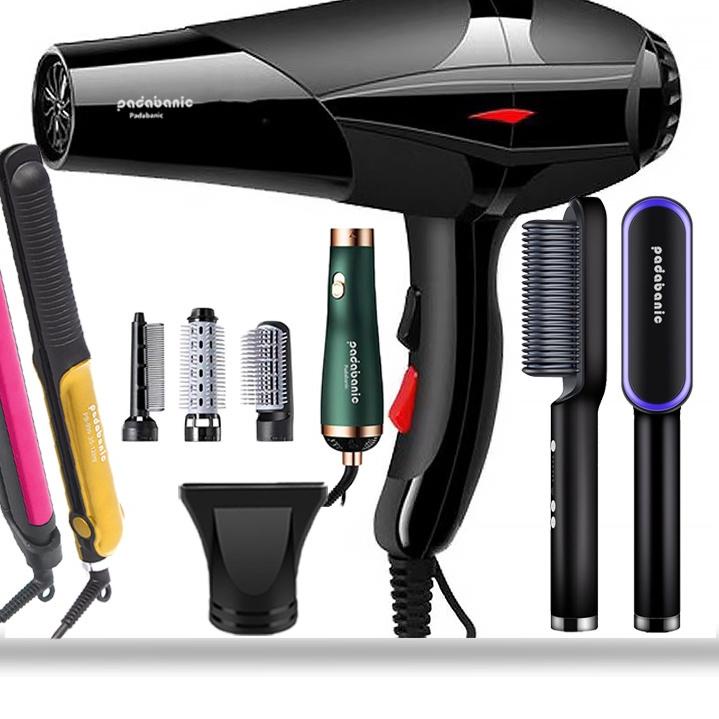 Cepat laku--Catokan Padabanic Pelurus penjepit Catok rambut Dan Hair Dryer mini 2in1 pengering rambu