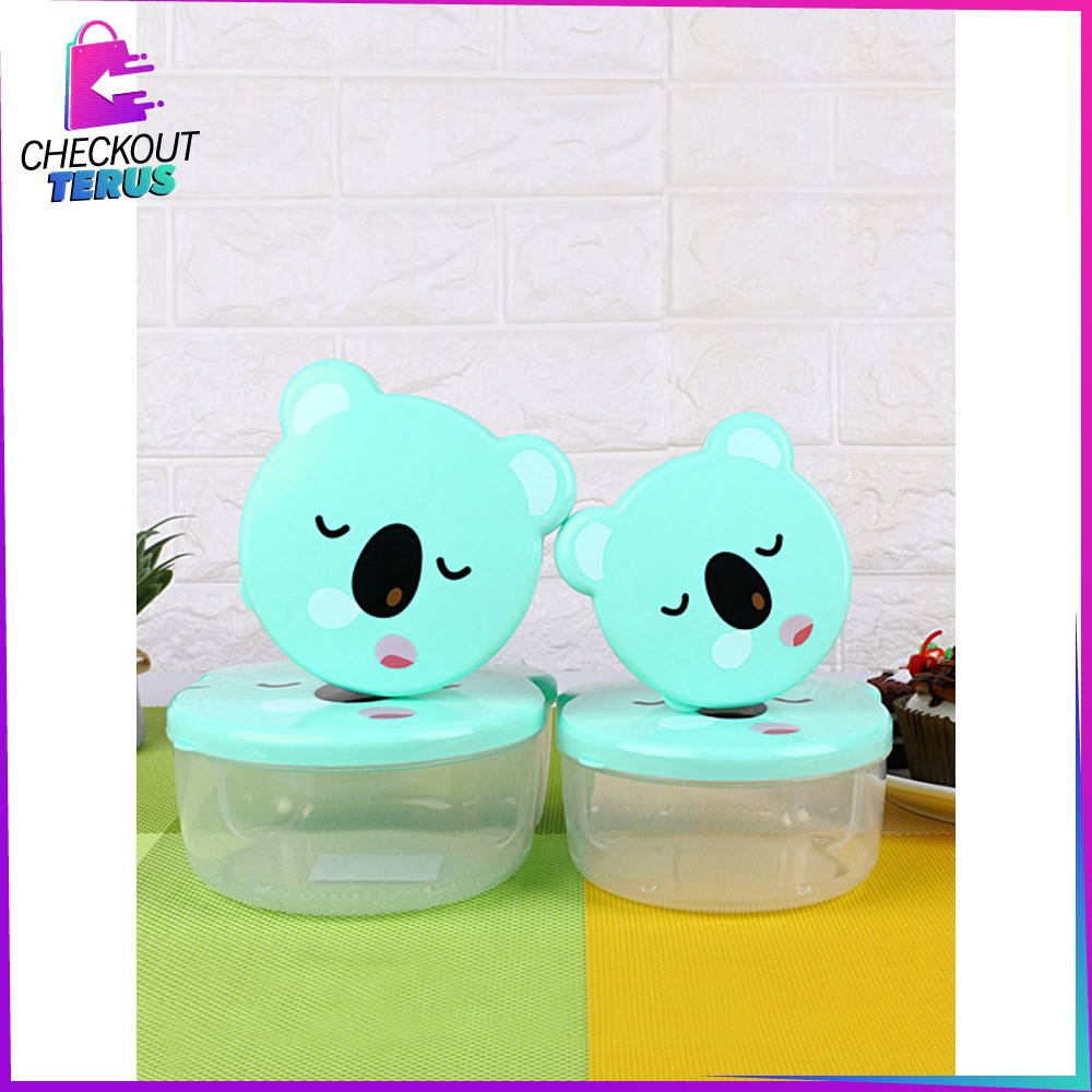 CT C704 Kotak Bekal Motif Beruang 4IN1 Container Lunch Box Wadah Tempat Makanan Food Grade Storage Box