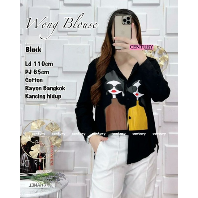 WONG BLOUSE/BLOUSE COTTON RAYON BANGKOK KANCING HIDUP