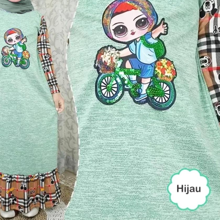 BAYAR DITEMPAT✔️GOGOFASHION 546 Gamis Anak Askia Tempelan Lucu|SQ7