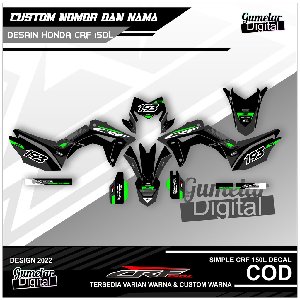 DECAL STICKER CRF 150 L DESAIN TERBARU 2022 SIMPLE KEREN
