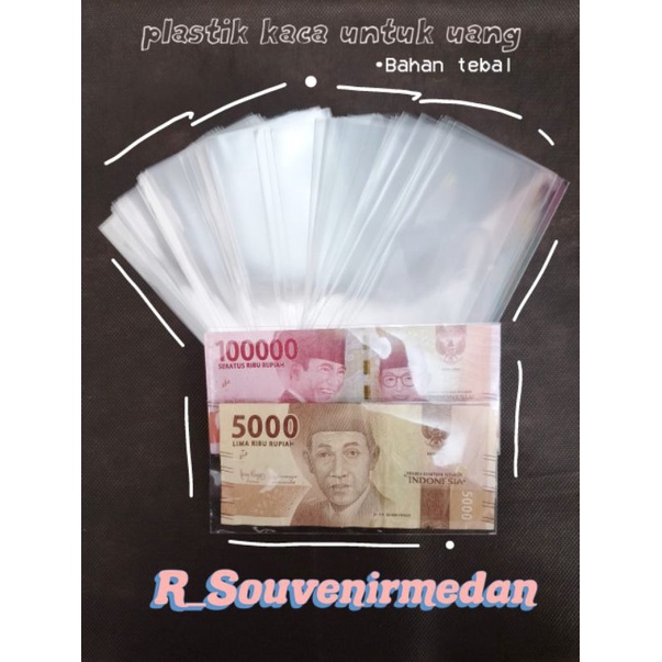 

(isi perlembar)Plastik kaca untuk uang/buket uang/cake money