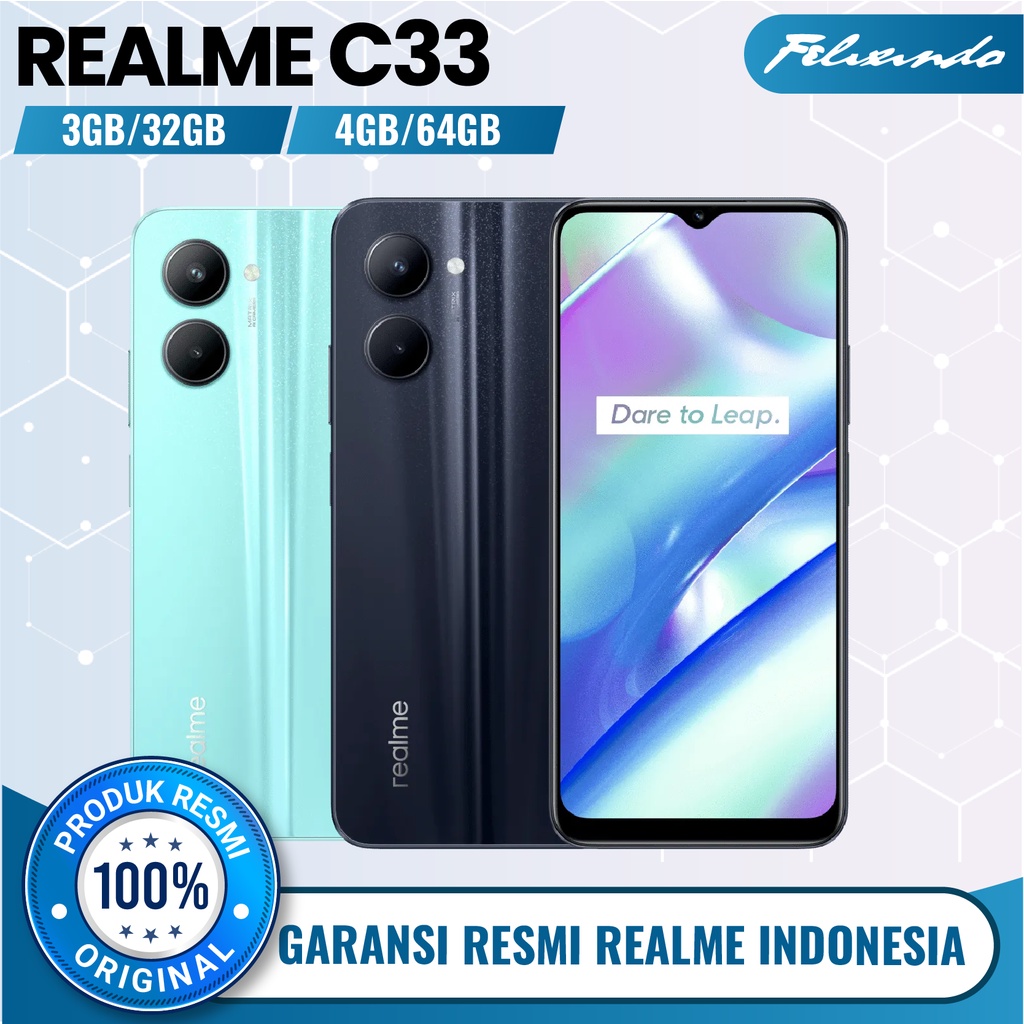 Realme C33 3/32 4/64 RAM 3 4 ROM 32 64 GB 3GB 4GB 32GB 64GB HP Smartphone Android