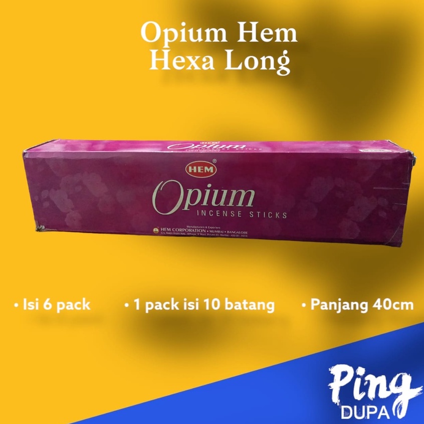 Per Slop Dupa Hio Opium Hexa Long by Hem India Isi 10 Batang