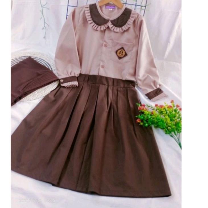 Harga Termuraah Baju Gamis Seragam Sekolah SD Anak Perempuan / Seragam Merah Putih & Pramuka