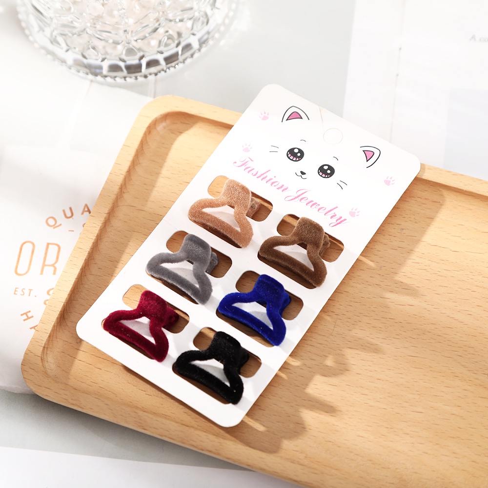 6pcs / Set Jepit Rambut Mini Simple Gaya Korea Untuk Wanita